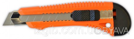Нож упрочненный 18 мм, код 713-205 , Корпус пластмассовый, металлическое лезвие . . фото 1
