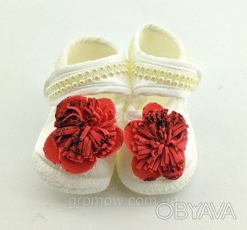 
Нарядная обувь для девочки. Сделаны из натуральной ткани украшены бусинами и цв. . фото 1