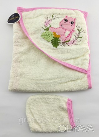  
Полотенце конверт для новорожденных и мочалкой. Очень мягкий и приятный. Отлич. . фото 1