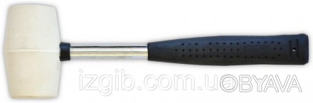 Киянка, белая резина, металлическая ручка 550 г, 65 мм, код 739-012, Киянка с го. . фото 1