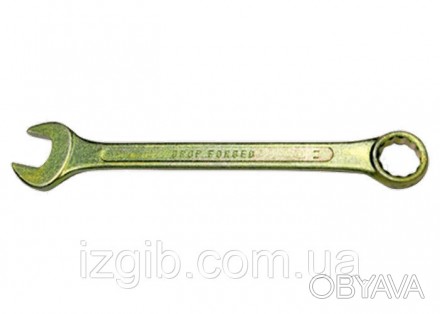 Ключ комбинированный 7 мм, желтый цинк СибрТех 14973, Ключ изготовлен из углерод. . фото 1