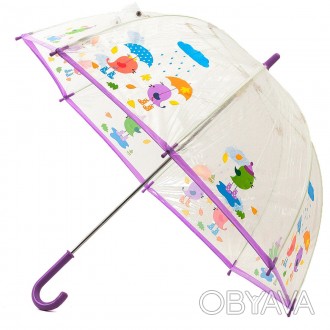 Детский зонт ZEST-механика - артикул 51510. Прозрачный, форма купола - колокол
Р. . фото 1