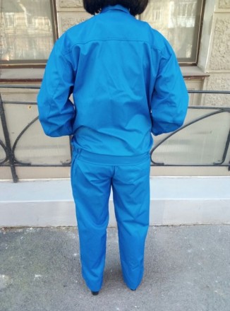 Костюм рабочий(куртка с полукомбинезоном) летний из украинской греты, васильковы. . фото 4