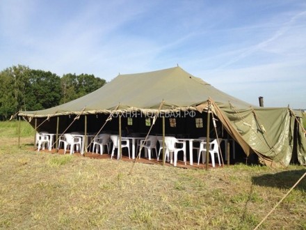 Військова палатка розміщенням до  150-200 чоловік, відмінного стану із прорезине. . фото 2