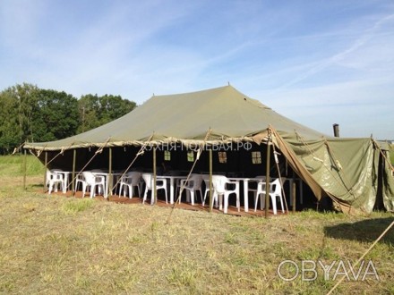 Військова палатка розміщенням до  150-200 чоловік, відмінного стану із прорезине. . фото 1