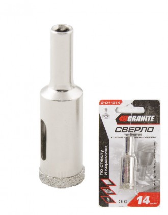Сверло трубчатое GRANITE с алмазным напылением для стекла и плитки 18 мм 2-01-21. Харьков. фото 1 Сверло трубчатое GRANITE с алмазным напылением для стекла и плитки 18 мм 2-01-21. Харьков. фото 1