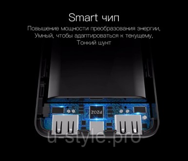 
Power bank (Внешний аккумулятор) PZOZ 10000mAh c Dual USB и OLED дисплеем.
	
	П. . фото 6