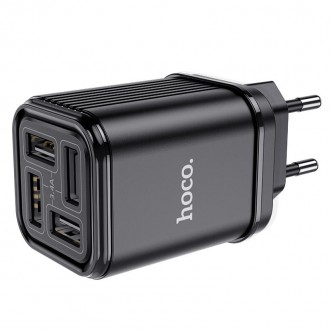 СЗУ HOCO C84A Resolute four-port charger (EU) (Черный). . фото 4