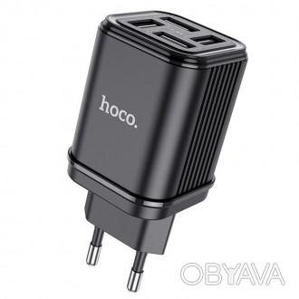СЗУ HOCO C84A Resolute four-port charger (EU) (Черный). . фото 1