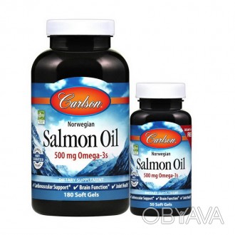 
 
 Каждая порция Carlson Labs Salmon Oil 500 mg Omega-3s содержит 500 мг омега-. . фото 1