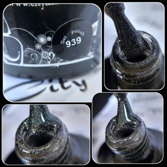 Гель-лак CityNail 939 серо черный с блестками 10. Харьков. фото 1