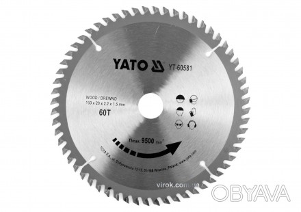 Диск пиляльний по дереву YATO YT-60581
 Пиляльний диск YATO YT-60581 призначений. . фото 1