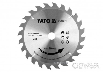 Диск пиляльний по дереву YATO YT-60621
 Пиляльний диск YATO YT-60621 призначений. . фото 1