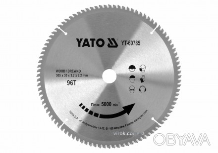 Диск пиляльний по дереву YATO YT-60785
 Пиляльний диск YATO YT-60785 призначений. . фото 1