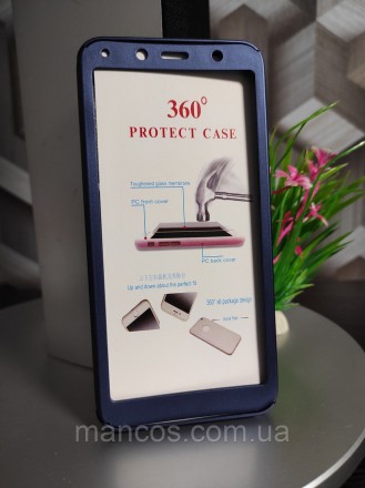 Пластиковый чехол и стекло для Xiaomi Redmi 7A синий глянец. Кривой Рог. фото 1