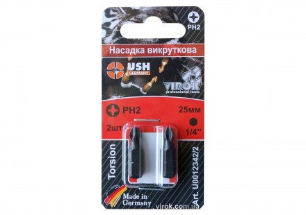 Викруткова насадка PH2 USH U0012342/2
Викруткова насадка PH2 - 1/4" від фірми US. . фото 3