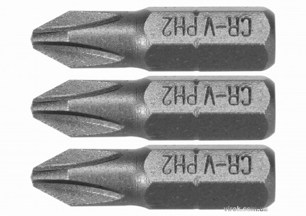 Насадка викруткова STHOR "Phillips" PH2 x 25 мм HEX 1/4" Cr-V 3 шт. Днепр. фото 1 Насадка викруткова STHOR "Phillips" PH2 x 25 мм HEX 1/4" Cr-V 3 шт. Днепр. фото 1
