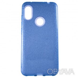 Силиконовый бампер с блестками SHINE Xiaomi Redmi Note 7 голубой
 
Блестящий чех. . фото 1