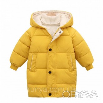 Пальто детское еврозима желтое. Курточка подойдет в период холодная осень / евро. . фото 1