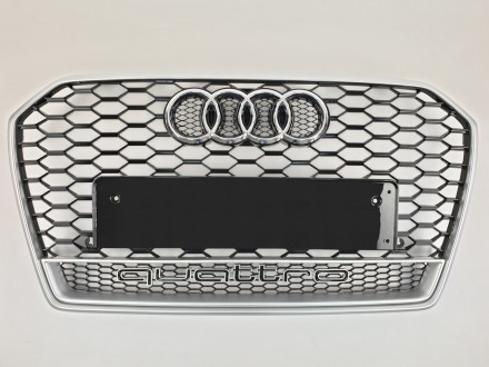 Решітка радіатора Audi A6 2014-2018год Чорна з сірою рамкою Quatro (в стилі RS). Чернівці. фото 1 Решітка радіатора Audi A6 2014-2018год Чорна з сірою рамкою Quatro (в стилі RS). Чернівці. фото 1