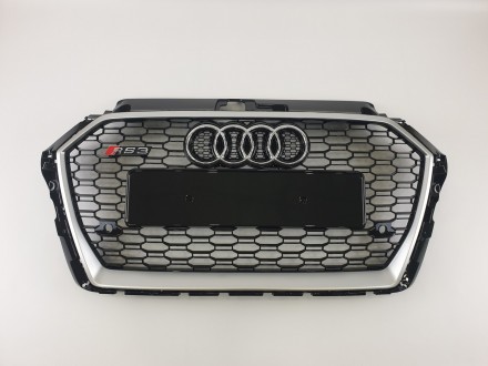 Решітка радіатора Audi A3 2016-2020ged Чорна з сірою рамкою (в стилі RS). Чернівці. фото 1 Решітка радіатора Audi A3 2016-2020ged Чорна з сірою рамкою (в стилі RS). Чернівці. фото 1