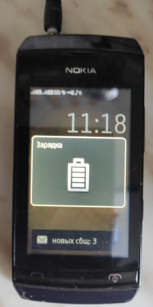 Nokia Asha 305 Dual sim б/ушный сенсорный телефон серого цвета в рабочем состоян. . фото 13