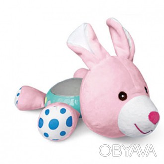 Детский ночник проектор на батарейках Limo Toy Кролик плюшевый, 20 мелодий, розо. . фото 1