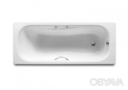 Емальована ванна c хромованими ручками в комплекті. Місткість: 180 к.. . фото 1