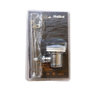 Донний клапан Haiba POP-UP з переливом з латуні в сучасному дизайні.
Хромована п. . фото 3
