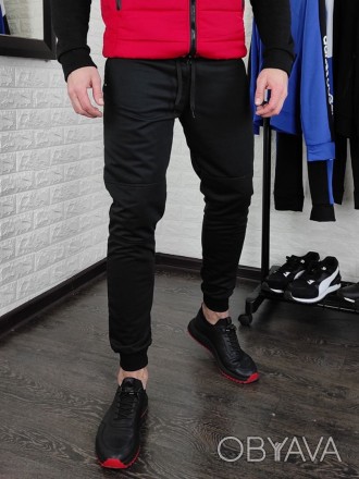 Артикул: 1392
Чёрные спортивные брюки на манжетах
Размеры: M, L, XL 
Материал: т. . фото 1