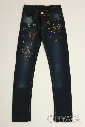 Стрейчевые тонкие джинсы для девочки (очень хорошо тянутся)
На поясе есть утяжки. . фото 1