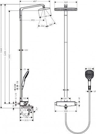 Raindance Select S 360 Showerpipe Душова система з Термостатом Розмір душового д. . фото 3