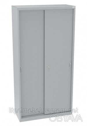 Металлический шкаф-купе Sbm 222 для офиса. Габаритные размеры шкафа 1990х1000х43. . фото 1