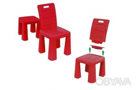 Детский стульчик трансформер 2 в 1 красный 04690/5 
Яркий пластиковый стульчик. . . фото 1