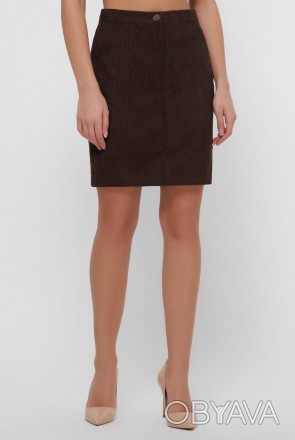 Продам стильную вельветовую юбочку темно-коричневого цвета французской марки Cam. . фото 1