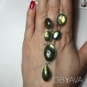 Предлагаем Вам купить ожерелье с природным камнем лабрадор в серебре. Индия!
Вид. . фото 1