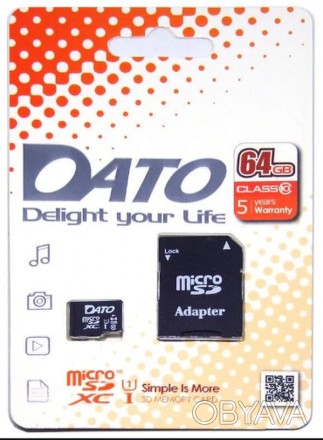 
Карта памяти 64gb Microsdxc DATO класс 10 скоростная 80 МБайт/Сек
Производитель. . фото 1