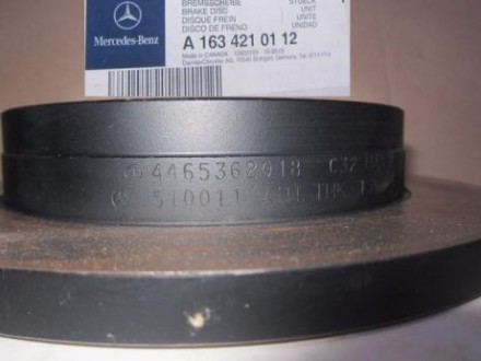 Новые оригинал диски колодки Mercedes Benz ML W163 A 1634210112 1634200420
Новы. . фото 3