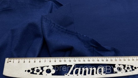 Ткань бенгалин с начесом темно-синего цвета. . фото 1
