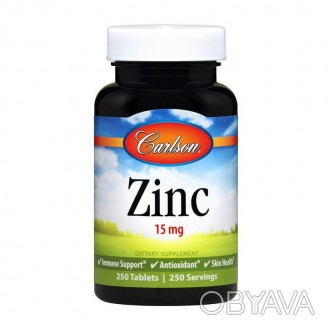 
 
Zinc 15 mg от Carlson Labs – поддержит здоровую функцию иммунной системы, обе. . фото 1
