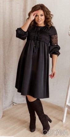 Платье женское миди батальное Sofia BZ-8218 Чёрный 48-50 Производитель: SOFIA; В. . фото 1