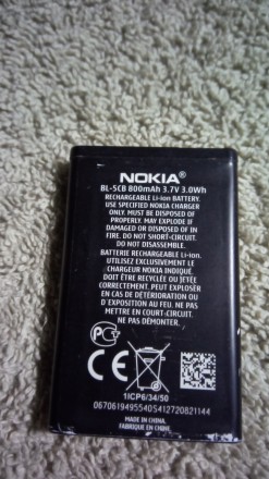 Продам аккумулятор Nokia BL-5CB 800mah,3.7v.
Батарея держит как для Б/У хорошо.. . фото 2