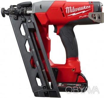 Аккумуляторный гвоздезабиватель Milwaukee M18 CN16GA-202X FUEL с наклонным магаз. . фото 1