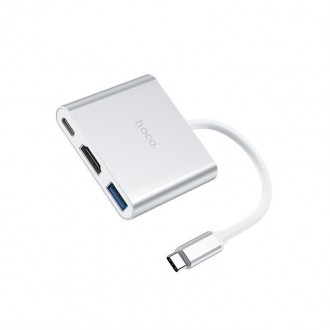 Type-C Хаб Адаптер HOCO Type-C Easy Use HB14 -USB3.0 + HDMI. Киев. фото 1 Type-C Хаб Адаптер HOCO Type-C Easy Use HB14 -USB3.0 + HDMI. Киев. фото 1