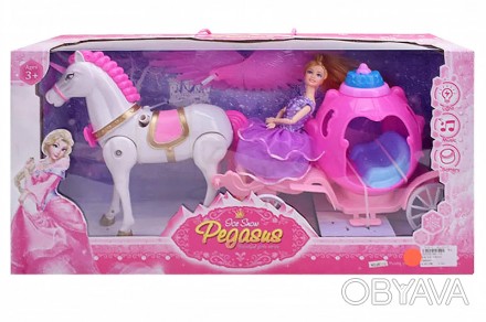Карета с куклой и Пегасом, озвучена, лошадь ходит 686-770
 
 
 
р.62,5*31*15,5см. . фото 1