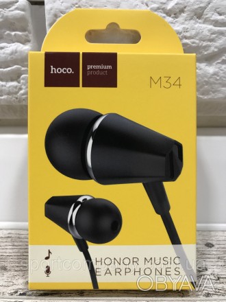 Вакуумные наушники Hoco M34 - идеальная модель для прослушивания музыки или ради. . фото 1