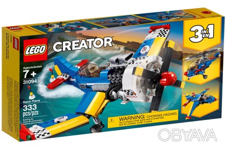 
	Конструктор LEGO Creator 31094 "Гоночный самолет" оснащен гоночными наклейками. . фото 1