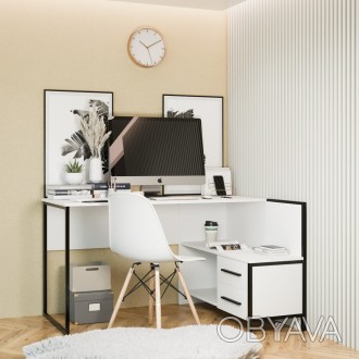 Большой офисный стол с огромной столешницей и тумбой для бумаг. Модель выполнена. . фото 1