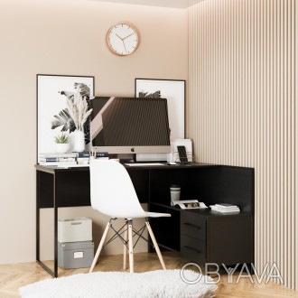 Большой офисный стол с огромной столешницей и тумбой для бумаг. Модель выполнена. . фото 1