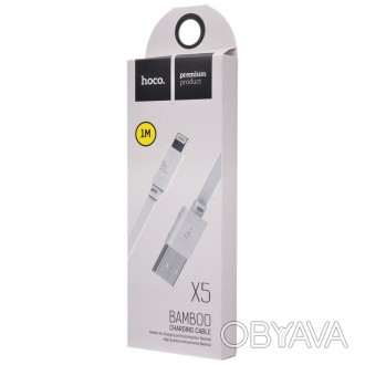 Дата кабель Hoco X5 Bamboo USB to Lightning (100см) (Черный). . фото 1